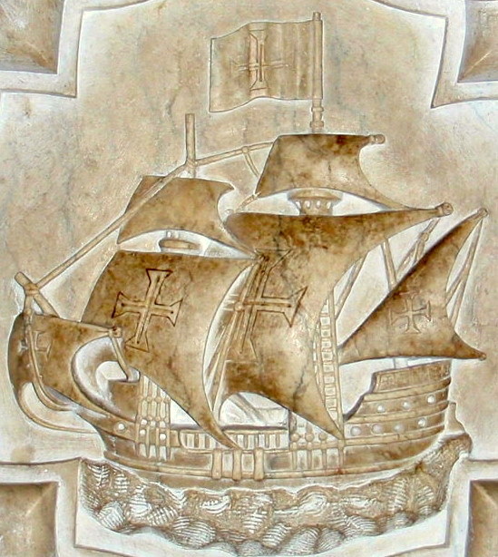 Ship image of Portuguese Cross on Vasco da Gama's tomb
